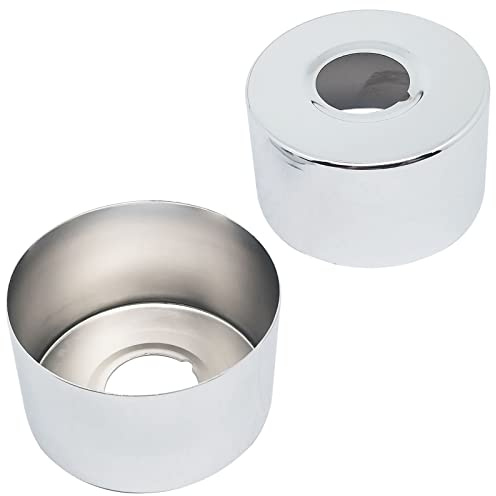 ZLYY Lot de 2 couvercles décoratifs pour robinet circulaire en acier inoxydable de 40 mm de haut, rosaces d'adaptateur d'angle de robinet, couvercle de tuyau de plaque de bride pour tuyau de 1,9 cm