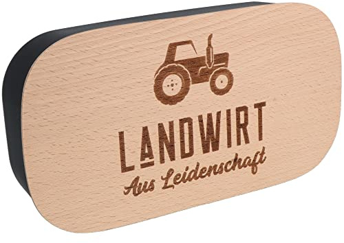 Spruchreif | Lunchbox mit graviertem Holzdeckel | Kunststoff Lunchbox | Brotdose für Erwachsene | Geschenke für Landwirte | Geschenk Landwirt | Geschenkideen für Landwirte