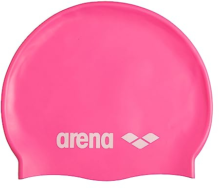 Arena Klassische Unisex-Badekappe aus weichem Silikon für Damen und Herren, intensives Training und Rennen, komfortabel, rutschfest, Langhaar, Hellrosa