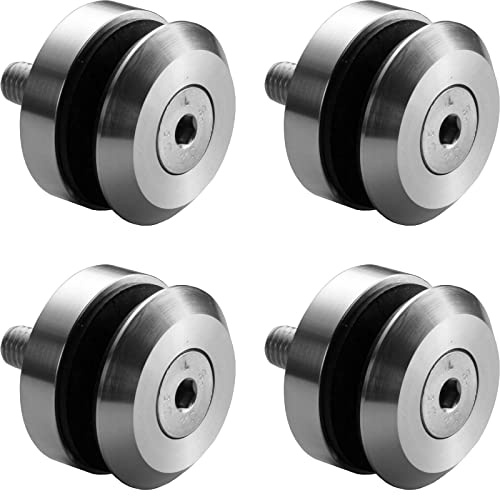 SOTOOLS 4 x Glashalter, Ø 30 mm, Edelstahl, M8-Schraube | Glaspunkt- und Punkthalter für Scheiben, Grafikplatten und Messebau.