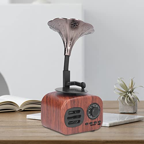 MOUMOUTEN Rétro Gramophone, Boîte à Musique Haut-Parleur sans Fil Portable Vintage 5W USB Rechargeable Haut-Parleur Bluetooth Rétro pour Bureau, Fête à Domicile