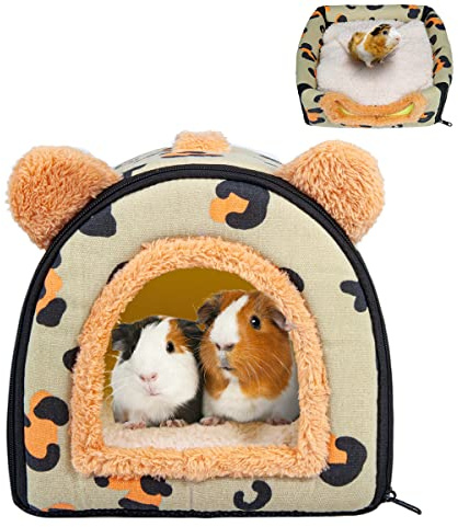 Pantula Meerschweinchen Bett, Meerschweinchen Kuschelhöhle mit Abnehmbarem Kissen, Kaninchenhöhle Winter Kuschelhöhle für Hamster Frettchen Igel Chinchilla (grün)