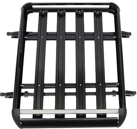 Universal Dachgepäckträger für SUV Aluminium Dachträger 127x97cm Gepäckträger Belastbarkeit 68kg Schwarz