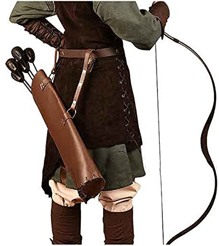 Traditionelles Pfeilholster, mittelalterliches Kunstleder, Bogenschießen-Köcher, mittelalterlicher Gürtelköcher, Bogen-Pfeil-Hüftaufhänger, Jäger-Jagd-Bogenschießen-Zubehör für Outdoor-Bogenschießen