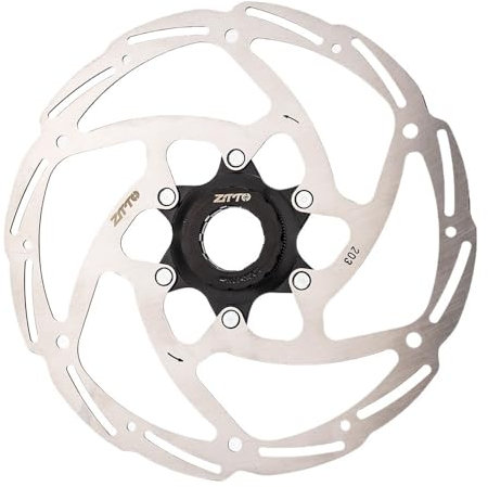 Bremsscheiben Fahrrad Fahrradbremse Center Disc Lock Rotoren 203 180 160 140 mm hochfester Stahl 1,8 mm passend for alle Beläge for MTB-Rennräder Fahrrad Bremsscheibe (Color : CL-203mm Black A)