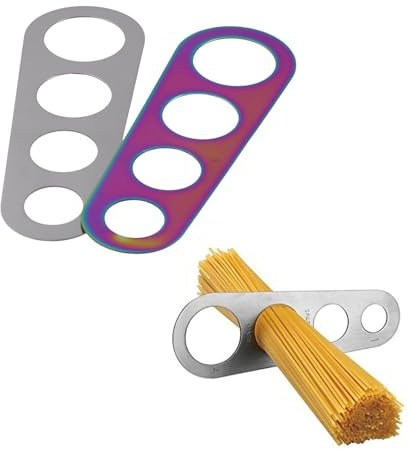 2Pcs Stainless Steel Spaghetti Rulers, 4 Hole Spaghetti Measure Tool Pasta Noodle Measurer Portion Control Cooking Pasta Ruler Kitchen Cooking Tool