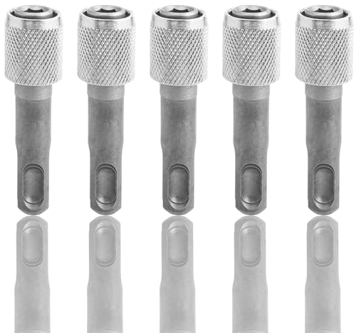 Treki 5 Pcs SDS-Plus Drill Chuck Adapters SDS Plus to 1/4 Inch Hex Adapter Socket SDS Plus Drill Holder Converters SDS Quick Release Bar Socket Screwdriver Bit for Hammer Impact Drills Light Picks