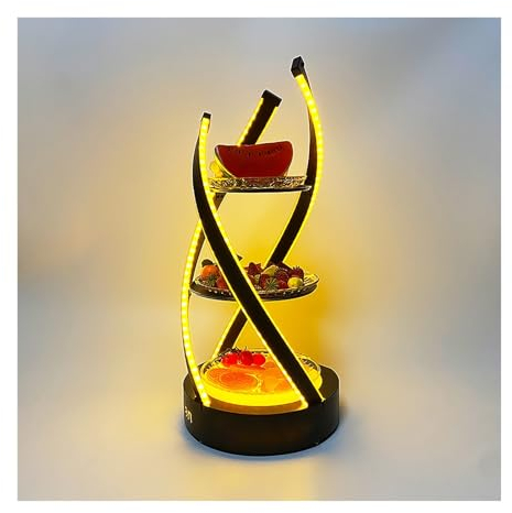 CENISKZRT Support d'assiette à fruits multicouche pour club, présentoir à fruits lumineux LED, support d'assiette à fruits, logo personnalisé, pour bar/discothèque/KTV/mariage/fête.
