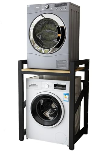WPPTNSFY Waschmaschinenschrank, Waschmaschine Trockner Schrank mit 3 Höhenverstellbar für Waschmaschine, Wäschetrockner, Waschmaschinenschrank Überbauschrank für Bad, Wäscherei