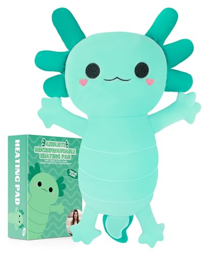Wärmekissen Mikrowelle Körnerkissen für Mikrowelle Axolotl Anschmiegsames Nackenkissen mit Lavendelduft - ideal als Wärmespender und bei Verspannungen an Nacken Schulter Hals (Grün)