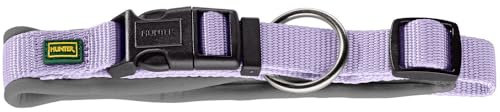 HUNTER Hundehalsung NEOPREN Vario Plus, Farbe: Lavendel/grau, strapazierfähiges Nylon, weiche Neoprenpolsterung, stufenlos verstellbar, mit Zugentlastung, pflegeleicht, komfortabel, Größe: XS-S/1,5