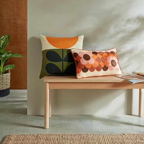 Orla Kiely Cushion - Sunflower Orange - 100% Cotton 45cm x 45cm