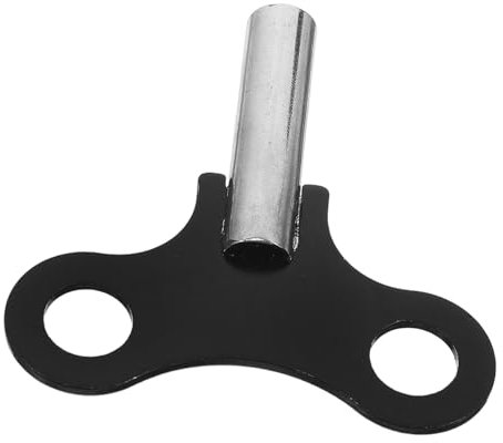 SOLUSTRE Mechanischer Aufziehschlüssel aus Stahl, Schwarz, für Standuhren