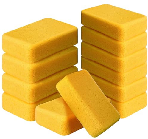 12 Pack Large Car Wash Sponge, Jumbo Washing Sponge Bulk for Car Cleaning, Absorbent Car Wash Foam Scrubber, Grouting Wash Sponges for Cleaning Car Window Wheel Motorbikes Tile - 19 x 14 x 5 cm