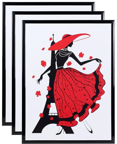 3er 5er 10er Set Bilderrahmen in Schwarz Fotorahmen aus Kunststoff Bilder Foto Posterrahmen Wanddeko Collage AC-6: Farbe: 3er Pack Schwarz | Format: 30x45