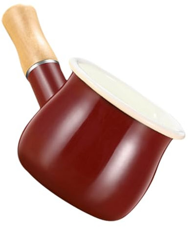 CHICAMPERA Lattiera Smalto Con Manico e Beccuccio Per Latte Caffè e Panna Piccola Pentola Ceramica Per Cucine Induzione Versatile e Portatile Per Bebè e Campeggio