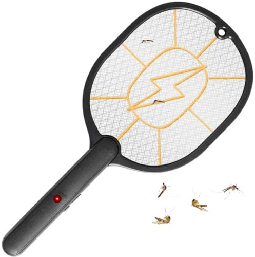 IRONCORE® Electric Fly Swatter - Bug Zapper with Protective net Layer - Mosquito and Insect Catcher Racket - Electric Fly Zapper - Handy Killer Racket for Outdoor & Indoor