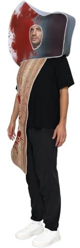Zkydhbd Composite Sponge Horror Costume Funny Bloody Hatchets Design Halloween Party Attire For Theater Performances Group Activities Eerie Halloween Attire Party Decoration Supplies