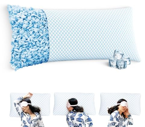 MKS Schlafkissen 40x80 mit Memory Schaum und Gel – Kopfkissen mit ergonomischer Nackenstütze – Für Erwachsene, Rückenschläfer und Seitenschläfer – Kühlend, hygienisch, komfortabel