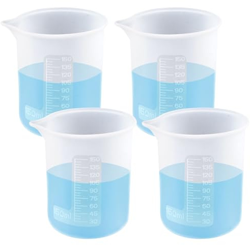 4 Stück Waschmittel Dosierhilfe 150 ml, Silikon Messbecher mit Maßstab Mark