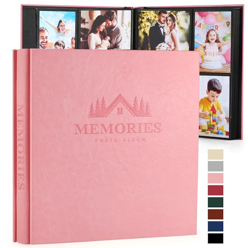 DazSpirit Photo Album 4x6 600 Pockets, Extra Large Capacity Faux Leather Cover with Exquisite Embossed Pattern, Classic Slip in Pages Memory Book for Wedding Anniversary Baby Family, Easy Organization