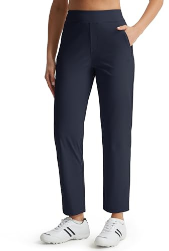 Libin Pantalon Golf Femme 7/8 Jogging Business | Pantalon De Jogging Léger Respirant Pantalon D'entraînement Et De Course Taille Élastique Business En Tissu Avec Poches