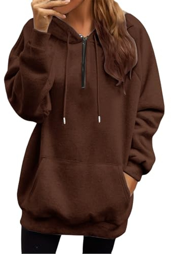 Generisk sporttröja dam långärmad, huvtröja dam oversize lång med dragkedja med knappar stickad tröja långärmad tröja virkad tröja mysig tröja lätt långärmad tröja sweatshirt kappa