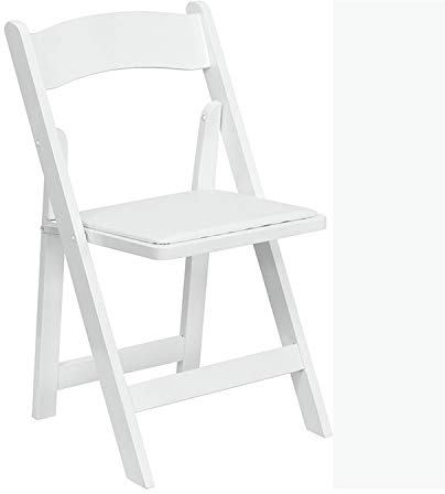 Flash Furniture Hercules Klappstuhl, Holz, mit gepolsterter Vinyl-Sitzfläche, weiß, 4 Stück