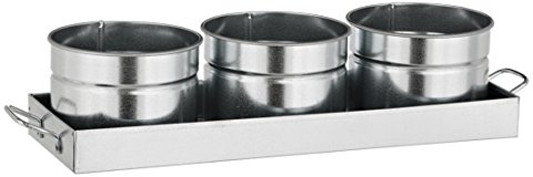 Dehner Kräutertöpfchen, Ø 14 cm, Höhe 11 cm, Zink, silber