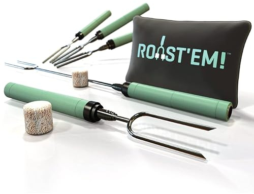 Roast'Em! Sticks |5 Lagerfeuer-Spieße für Würstchen und Marshmallows