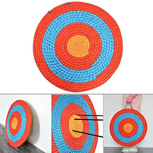 ZSHJG Bogen Bogenschießen Ziel Runde Traditionelle Strohzielscheibe Handgemachtes Festes Stroh Rundes Ziel Durchmesser 55 cm für im Freiensport Bogenschießen (1 Schicht: 2cm)