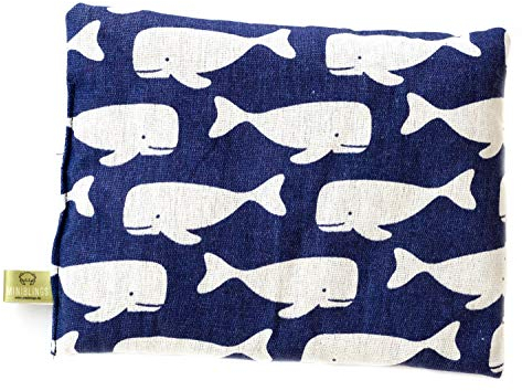 Miniblings Kirschkernkissen Bio Wärmekissen Mikrowelle 23x17cm Wale Blau Weiß