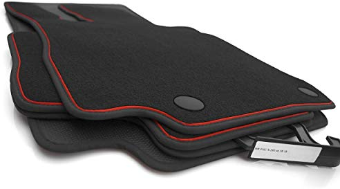 kh Teile Fußmatten EQC N293 & GLC X253 Autoteppich (Schwarz, Rot) Velours Original Qualität Tuning 4-teilig