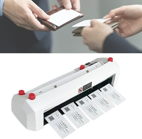 Electric Business Card Cutter Machine 110V - Automatic 3.5x2 Cardboard Cutter, High-Speed Paper Trimmer with Auto Feed & Waste Removal