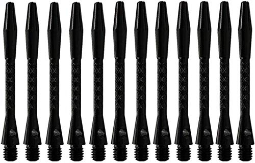 POFET Lot de 12 tiges de fléchettes en métal noir avec filetage standard