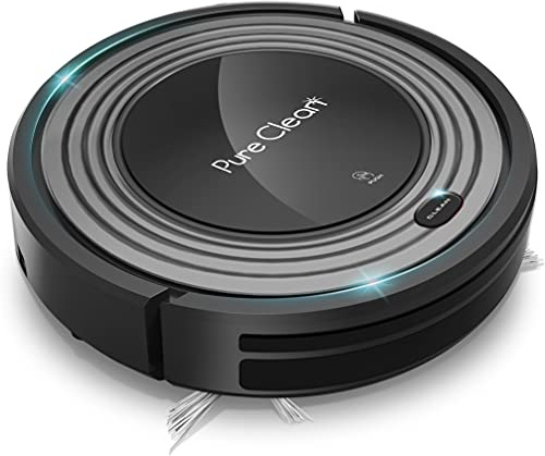 SereneLife Automatic Programmable Robot Vacuum Cleaner-Robotic Auto Home Cleaning for Clean Carpet Hardwood Floor w/ Self Activation and Charge Dock-Pet Hair & Allergies Friendly-PureClean PUCRC96B.8