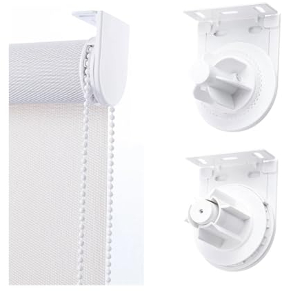 Kit di riparazione per tenda a rullo da 28 mm, con staffe in metallo e paralume, accessori hardware, parti di ricambio per tendine a rullo (bianco)