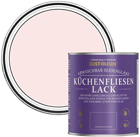 Rust-Oleum Pink water resistant Kitchen Tile Paint in Satin Finish - Strawberry Vanilla 750ml