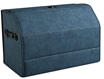 Ergocar Kofferraum Organizer, Faux Gewebtes Wildleder Autotasche Auto Kofferraum Box, Zusammenklappbarer Aufbewahrungsbox mit Griff, Wasserfeste Langlebig, Rutschfester Boden, 180° Öffnung