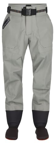 Simms Men’s Freestone Stockingfoot Fishing Wading Pants - Waterproof, Lightweight and Breathable Warm Weather Fishing Pants - Smoke - Medium 9-11 Foot