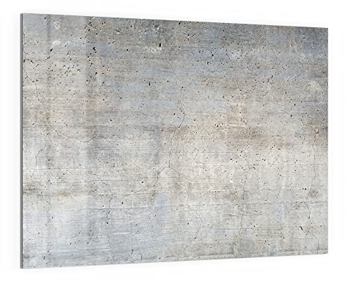 DEQORI Glas-Magnettafel | 120x90 cm groß | Motiv Unverputzte Zementtextur | Memo-Board aus Glas | Magnetboard inkl. Magnete, Stift & Tuch für Küche & Büro | Tafel magnetisch & beschreibbar