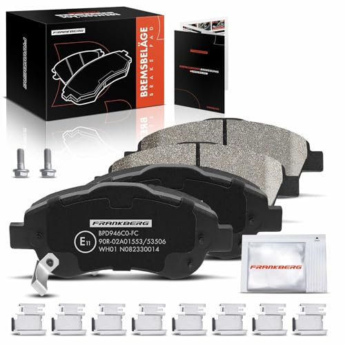 Frankberg Brake Pad Set incl. 4x Pads Front Compatible with CR-V III RE CR-V IV RM CR-V II RD Replace# 45022SWWG01,45022T1EG00