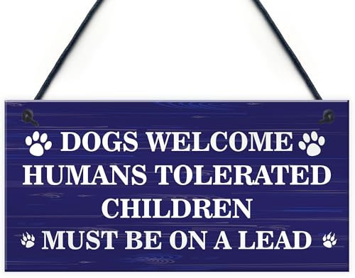 RED OCEAN Garden Sign, Dogs Welcome