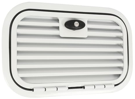 Puerta Almacenamiento RV,Marco Aluminio Rejilla Ventilada Cerradura Seguridad,Puerta Remolque Autocaravana,for Campers Vehículos Recreativos y Más