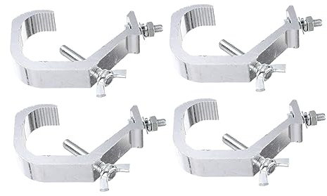 VOSAREA 4pcs Stage Light C-clamp Aluminum Alloy Dj Truss Spotlight Hooks for Par Light Truss Clamps High Load Capacity for Stage Lighting
