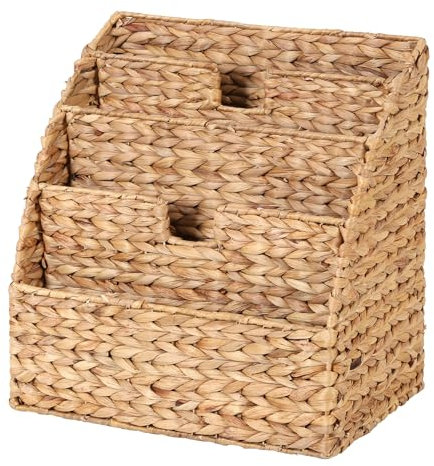 Casa Moro Wasserhyazinthe Organizer Zeitschriftenhalter Bücher Büro Bücherregal Magazinständer Handgefertigt Seegras Boho Stil Natur Sabrina IN50