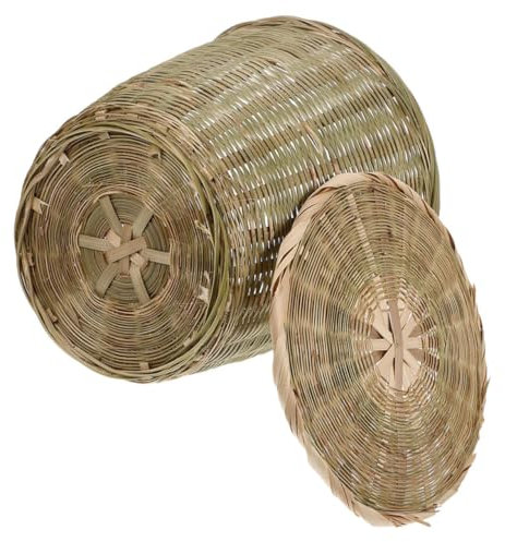 Ciieeo Corbeille À Papier Avec Couvercle En Panier Tissé Exquis Et Résistant À La Casse Pour