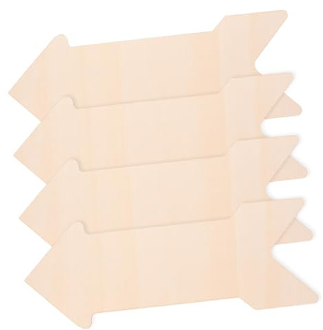ARTIBETTER 4 Stück Holzpfeile in Pfeilform zum Basteln aus Beige Holz Einfache Bemalung und Beschriftung für Kreative Selbstgemacht Projekte und Rustikale Dekoration