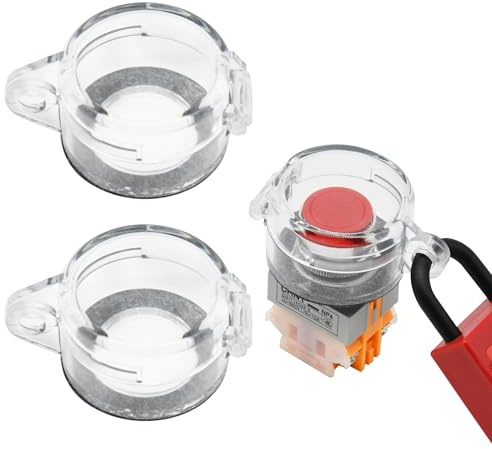 HiLKCO 1in(25mm) Diameter Wall Switch Push Button Lockout Box Type Transparent Push for Emergency Stop Button Cover 2 Pack Protection Covers
