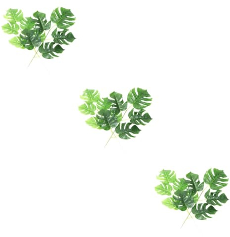 Mipcase 3 Ensembles Monstera Décorations Simulées pour Bureau Monstera Sombre 10 Pièces * 3